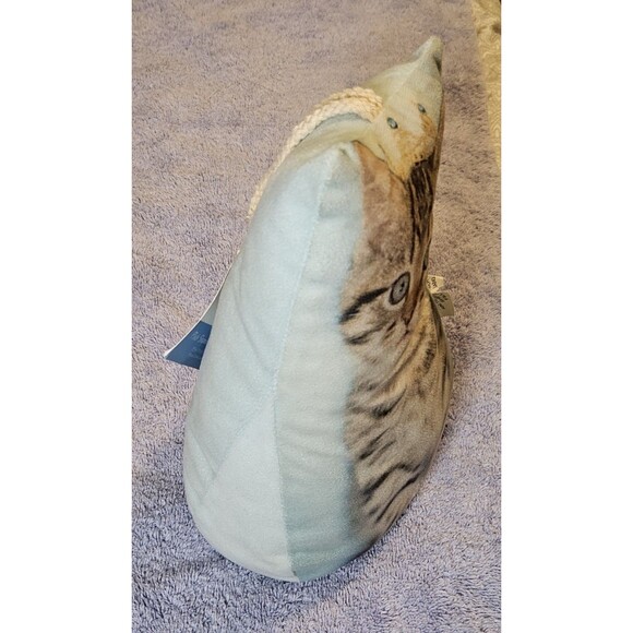 Rachael Hale Cat Kitten Doorstop Tiara Crown Blue Bean Bag w/ Handle - Picture 3 of 7